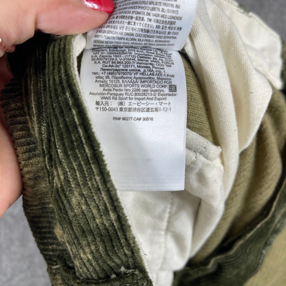 Vans Corduroy Loose Tapered Tie Dye Cargo Pants Mens 34 Olive Green - Picture 15 of 15